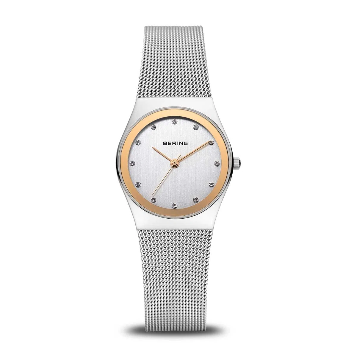 Bering 12927 Reloj de Cuarzo para Mujer con Caja de Acero Inoxidable de 27 mm y Esfera, Correa milanesa, Cristal de Zafiro y Resistencia al Agua de 3 ATM