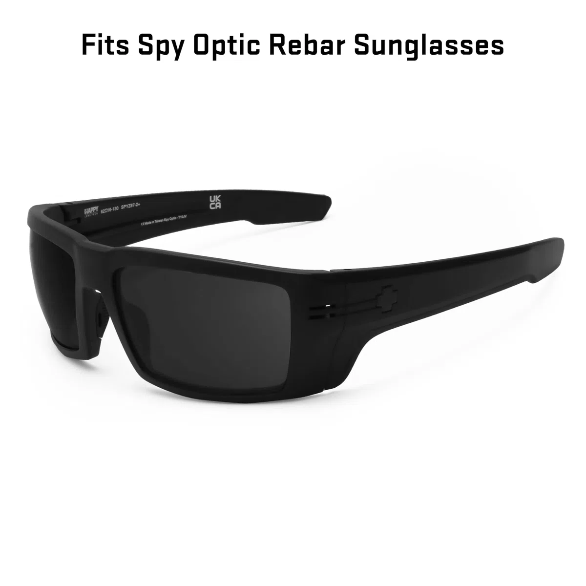 Revant Lentes de reemplazo compatibles con Spy Optic Rebar Stealth Black | Standard Polarized Stealth Black, Polarizado contra reflejos, 100 % protección UV, Resistente a impactos y arañazos