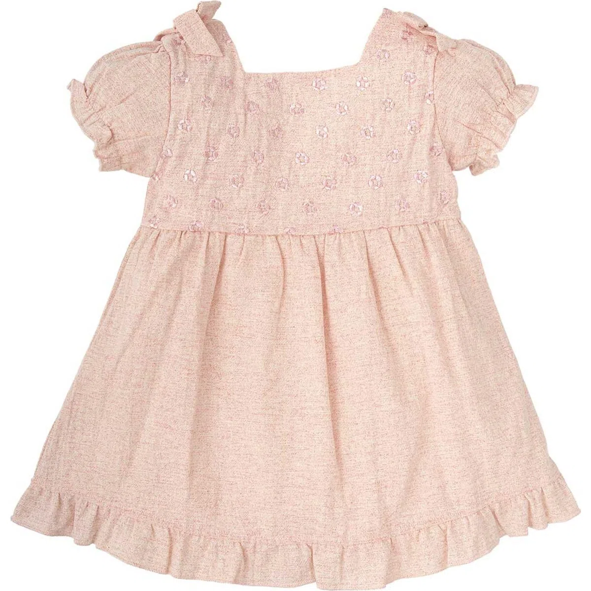 BABIDU Vestido Bebé Niña Verano Algodón 100% con Volantes, Tirantes o Mangas, Cuello Decorativo, Estampados Florales o Plumetti, Diseño Suave, Fresco y Cómodo para Ceremonias, Eventos o Uso Diario