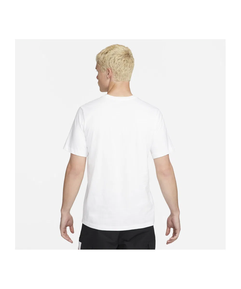 NIKE Jordan Air Wordmark Camiseta, Blanco (White/Black/Red), L para Hombre