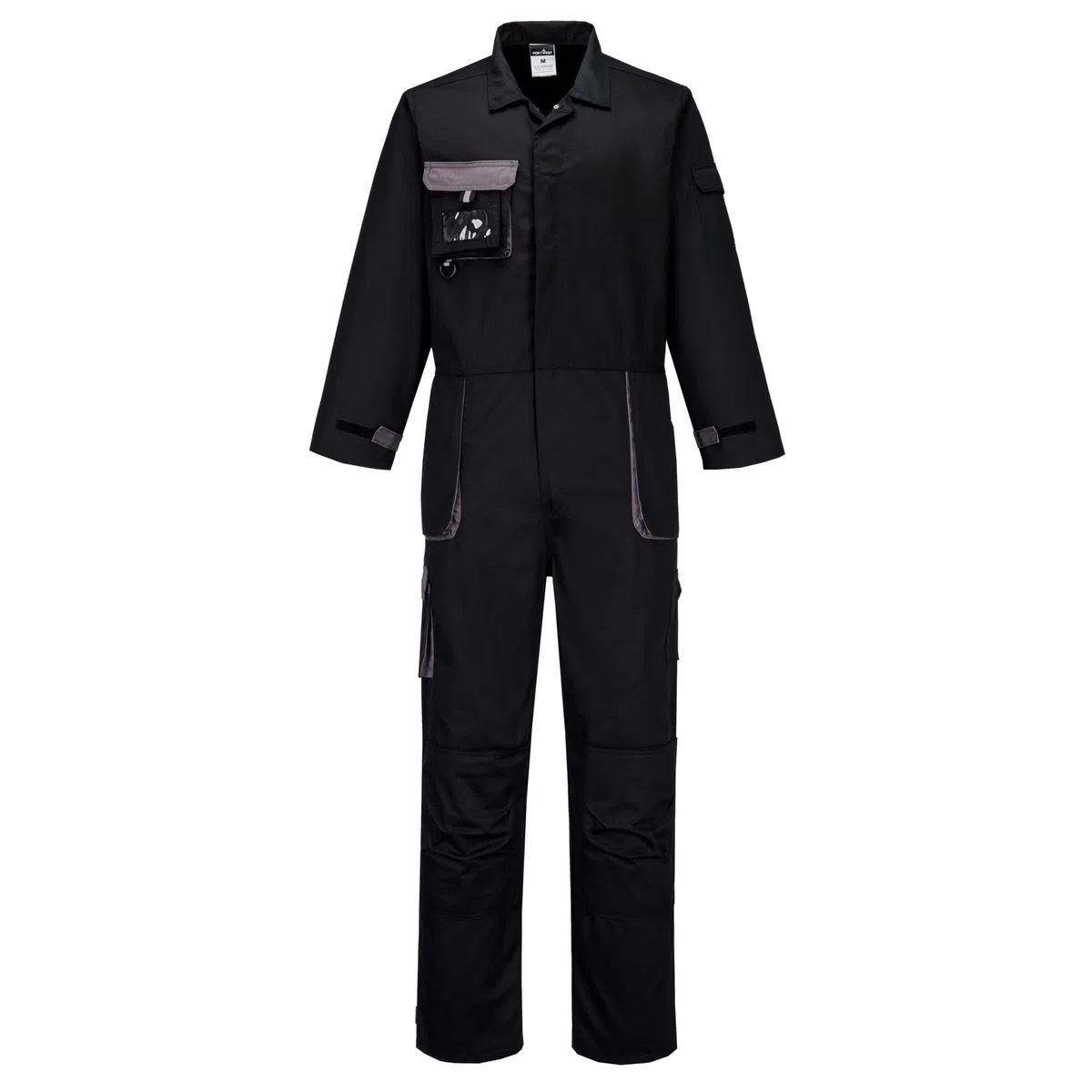 Portwest Buzo Bicolor Portwest Texo Contrast, Tamaño: M, Color: Negro, TX15BKRM