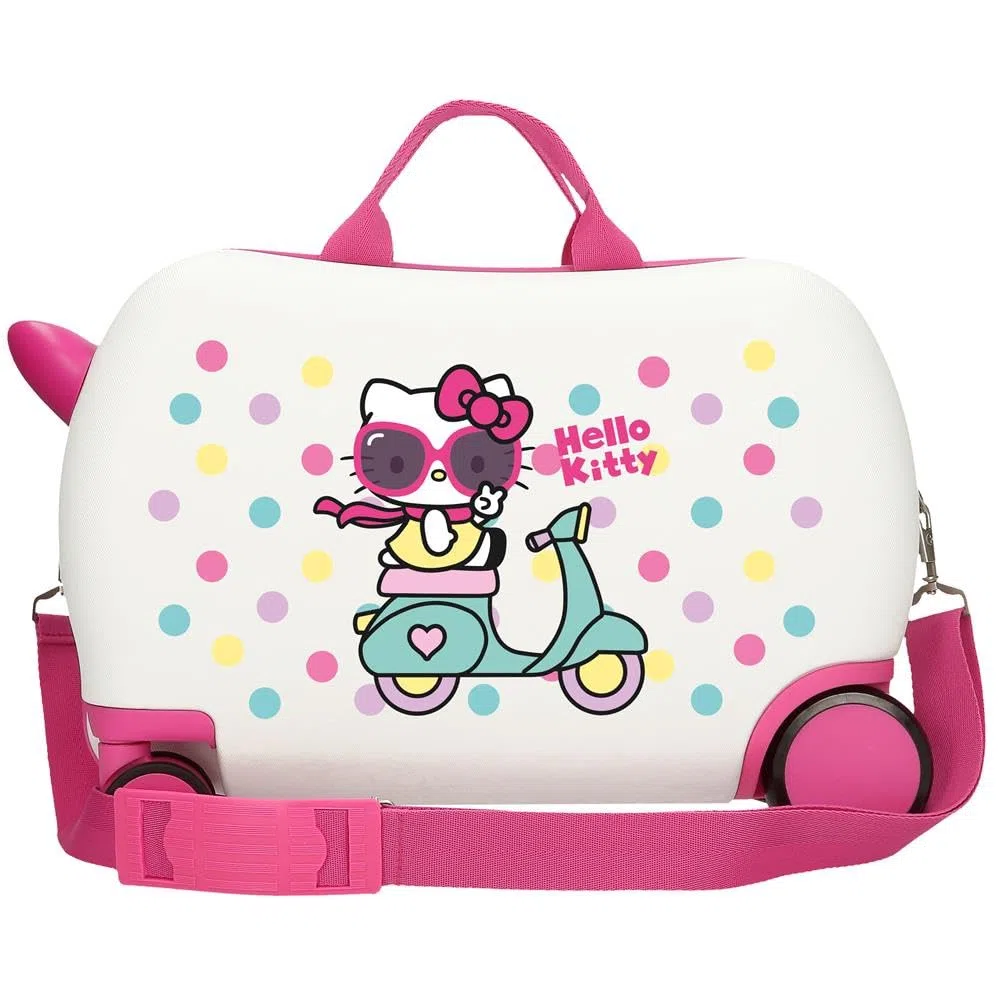 Hello Kitty Girl Gang Maleta Infantil Rosa, Rígida, 4 Ruedas | Equipaje Mano