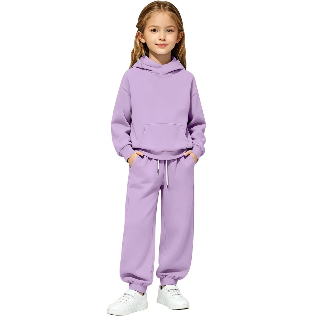 Sudadera con capucha y pantalón deportivo para niños, cómoda y transpirable, con interior de felpa. Un conjunto de invierno elegante y cómodo para el día a día.