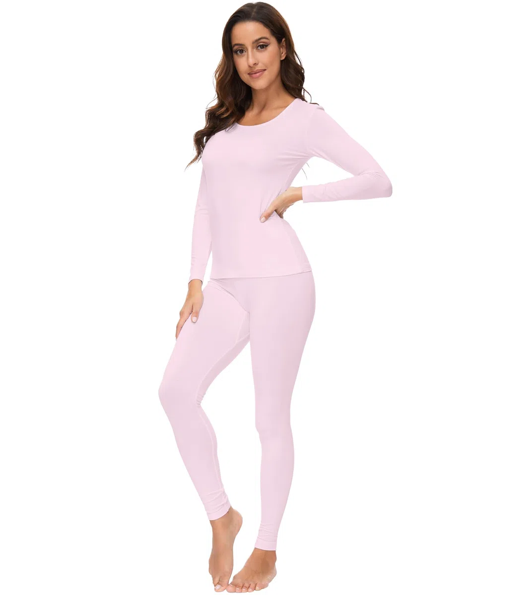 WiWi Ropa interior suave para mujer, conjuntos de pantalones largos térmicos, capa base súper cálida, conjunto de pijama de viscosa de bambú S-3X