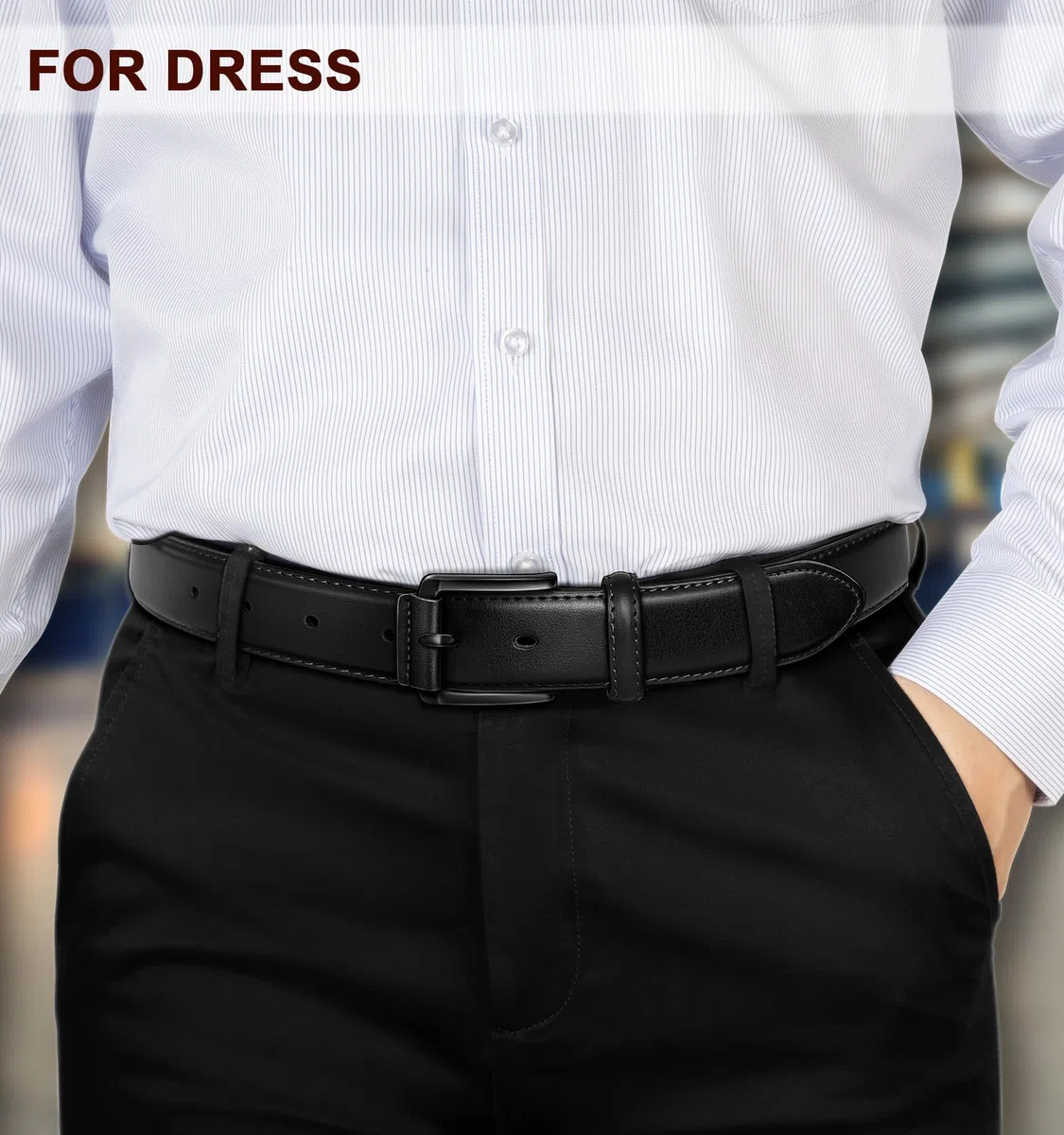 KEMISANT Cinturón para hombre, 2 unidades, cinturón de cuero genuino para hombre, vestido casual, pantalones de golf, jeans de 1 3/8 pulgadas