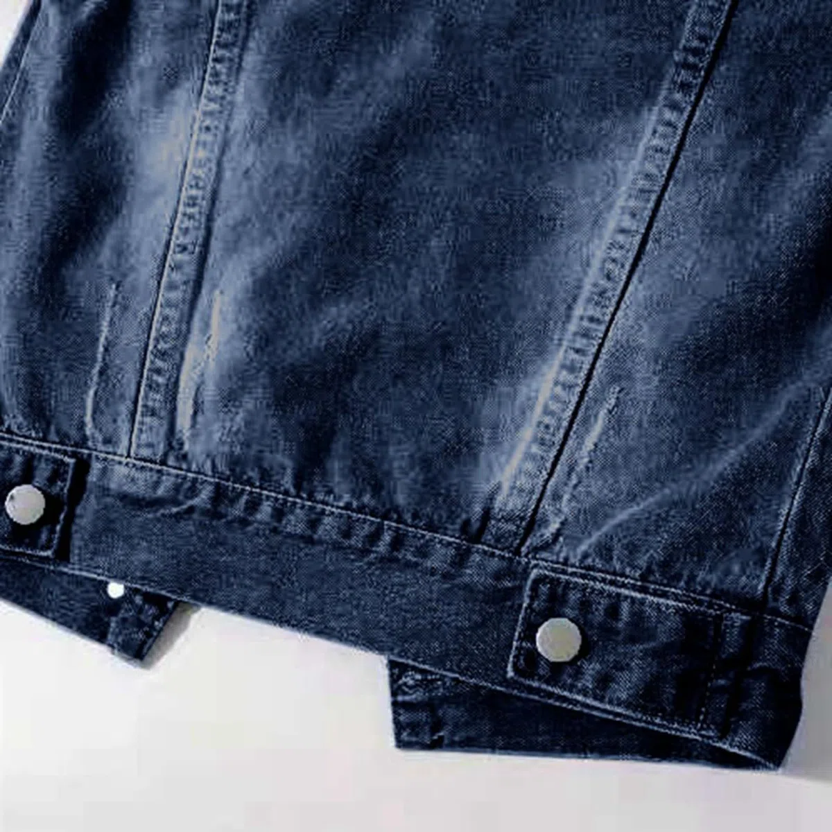 Chaqueta vaquera corta de manga para mujer, informal, a la moda, con botones, bolsillos, ideal para primavera y verano, varios lavados, estilo casual_2