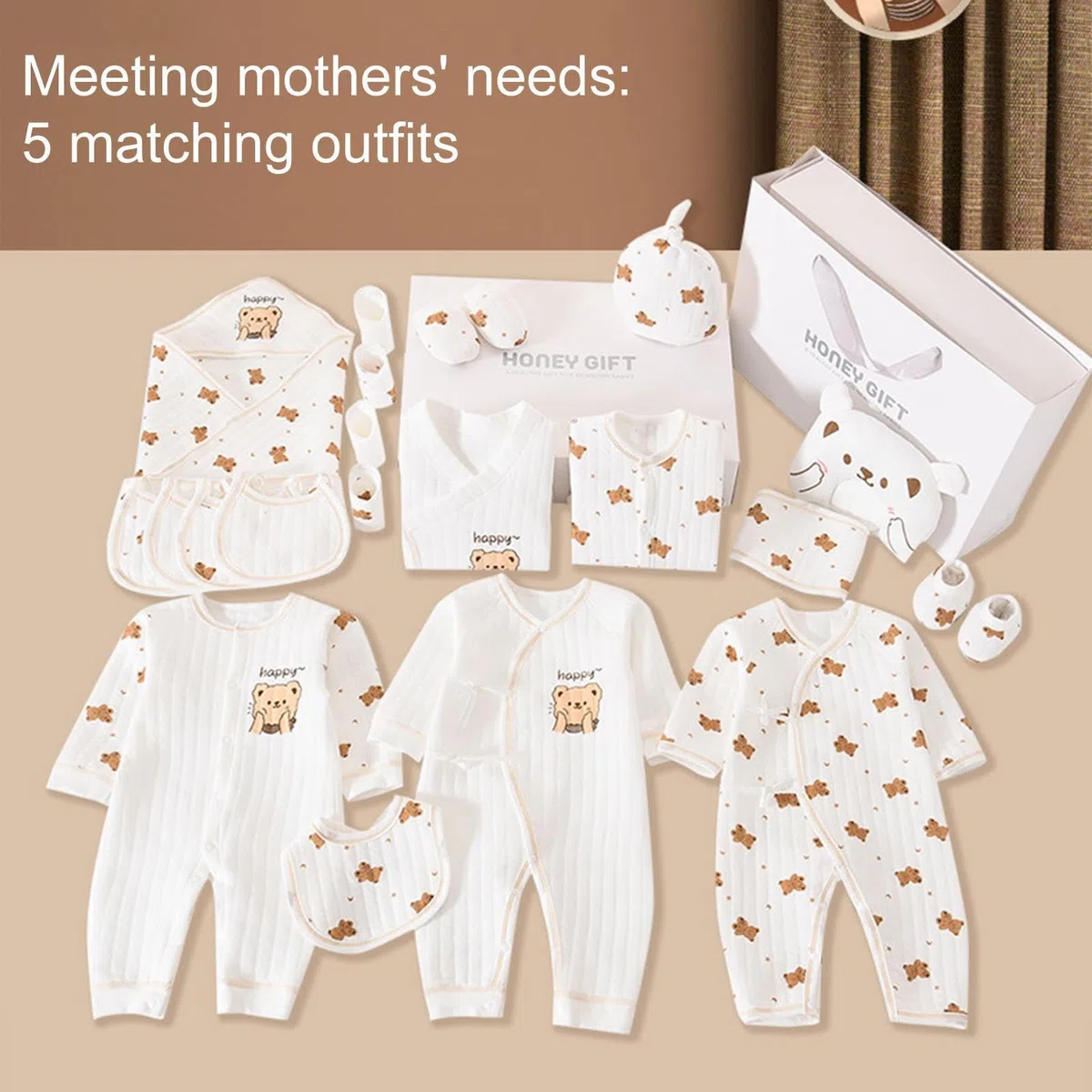 Genérico Conjunto de Ropa para Niños y Niñas Prendas Monas de Algodón | Conjuntos y Transpirables Infantiles para Unisex y Regalo de Shower en Casa Cumpleaños de Mamá Sesión Fotográfica y Lista de