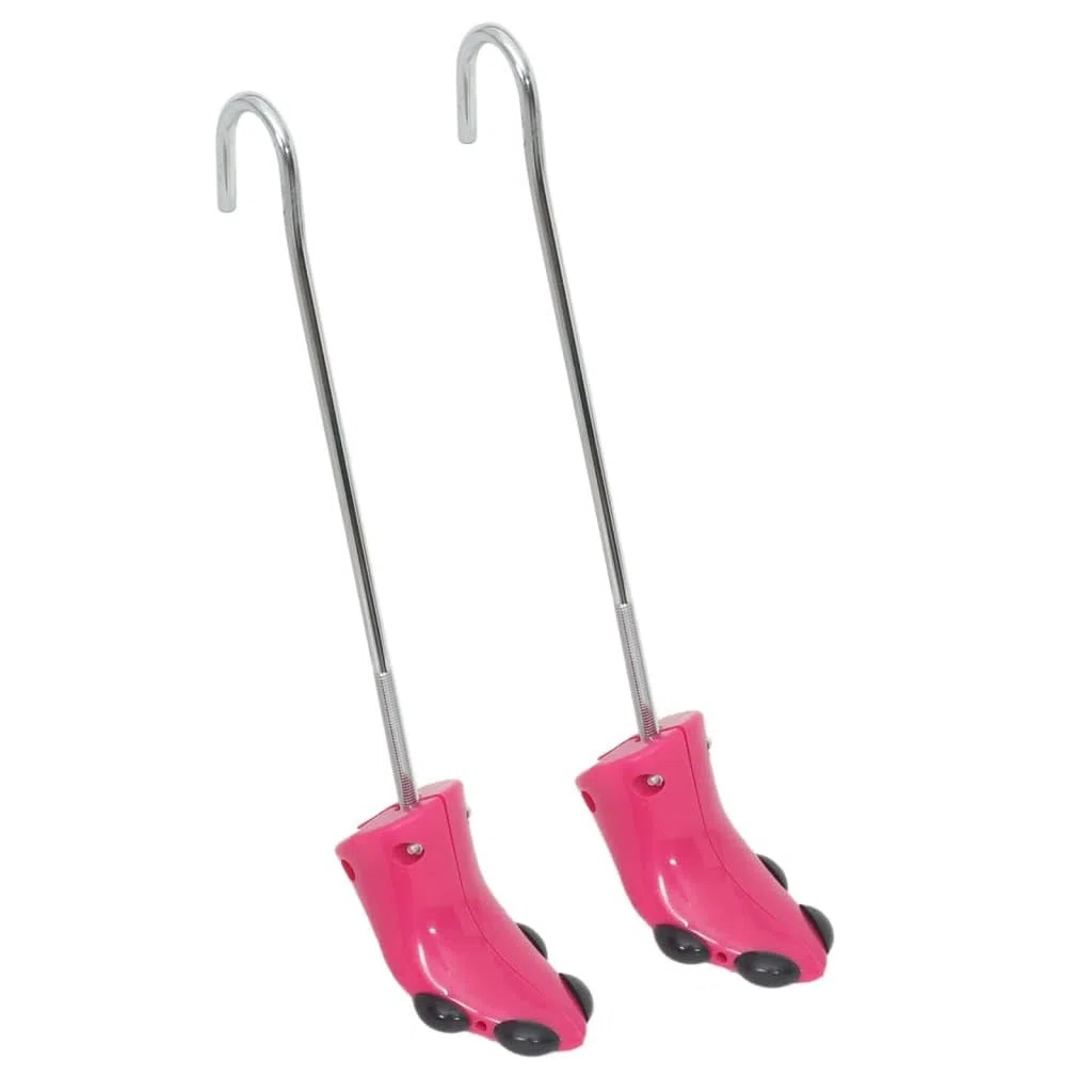 Horma de zapatos con calzador rosa EU 34-40, plástico duradero, elástico, para hombre y mujer, versátil, adecuado para alisar y secar botas y zapatos