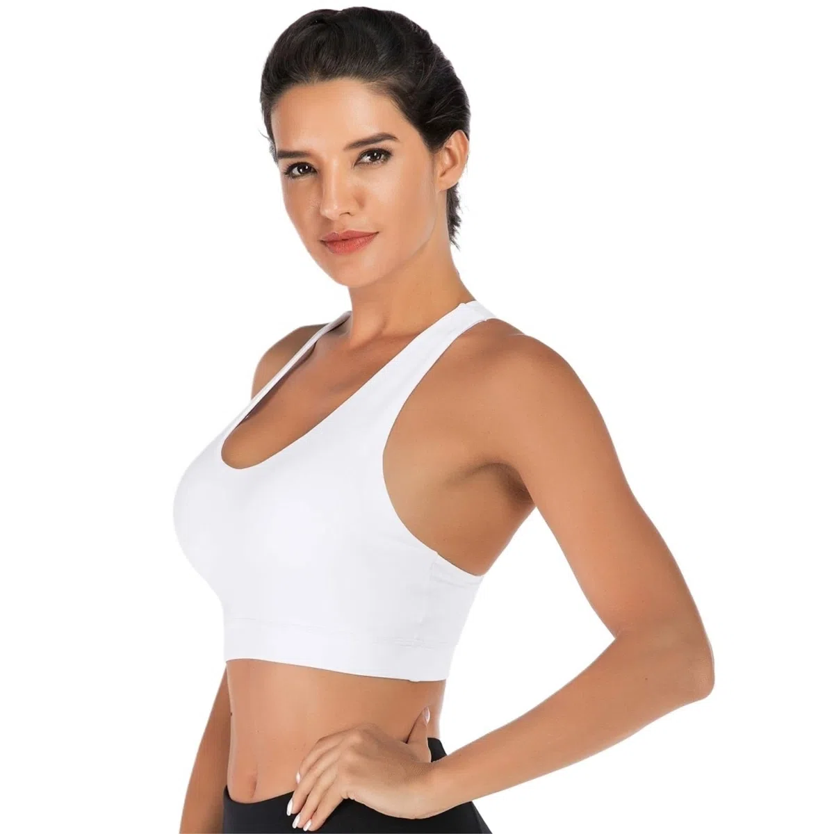 Sujetador Deportivo Mujer Sujetador Deportivo De Apoyo For Mujer, Copas Extraíbles Con Tirantes Acolchados Y Espalda Cruzada Sujetador Gimnasio(White,Large)