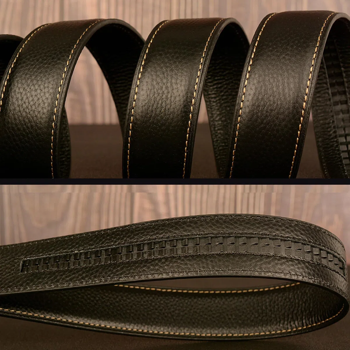 Cinturón Clásico De Cuero Con Trinquete Deslizante, Tallado Animales Elefante, Hebilla Automática Ajustable, Cinturón Informal Negocios 120 Cm (cintura 41 ")