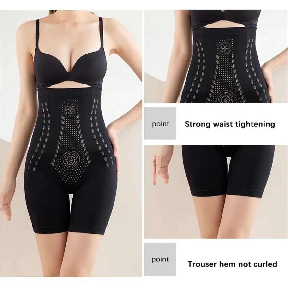 Braga Faja sin Costuras Pantalones Cortos moldeadores de Cintura Alta, Ajustados y Transpirables for Mujer, Dos Piezas