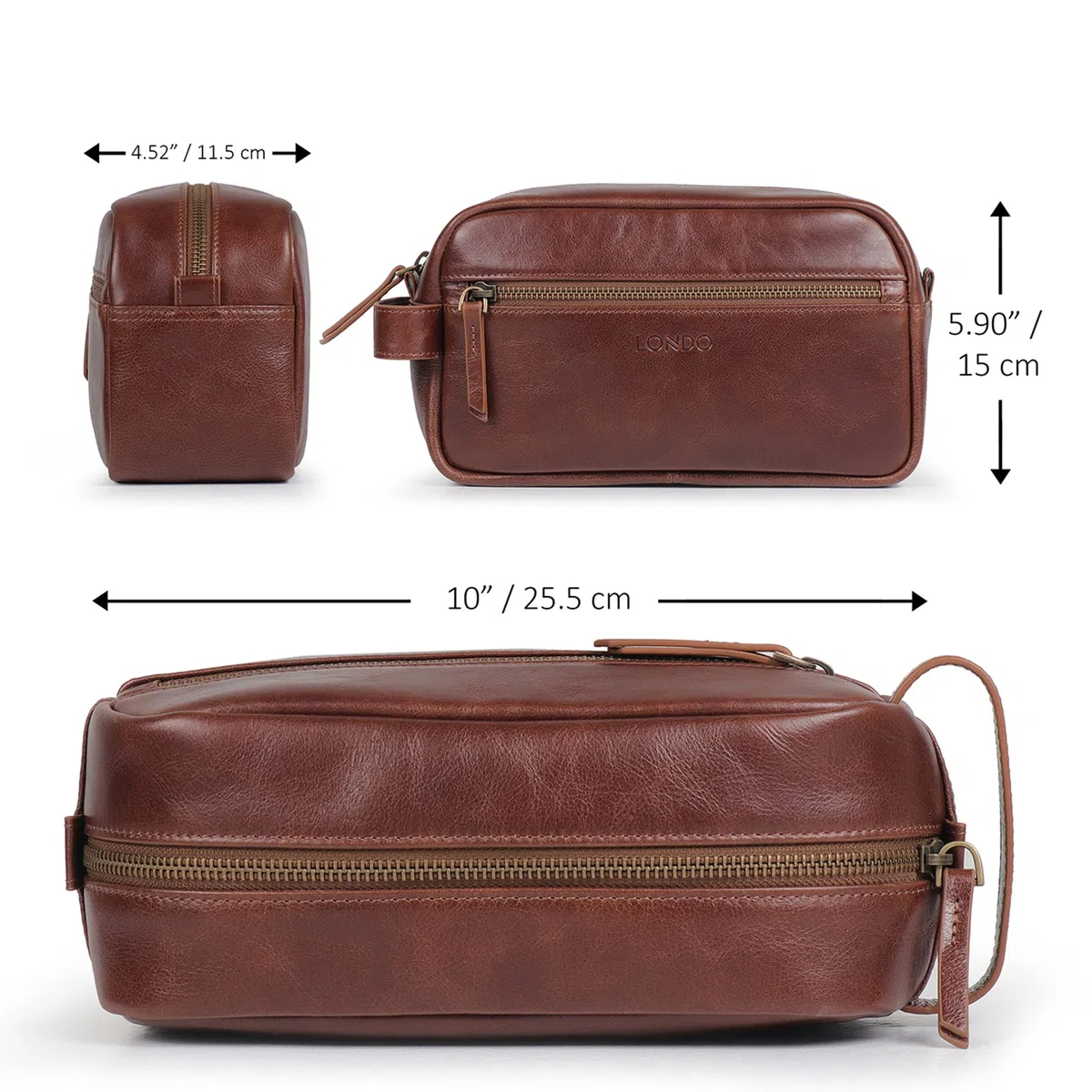 Londo Bolso de Aseo, Viaje en Cuero Genuino