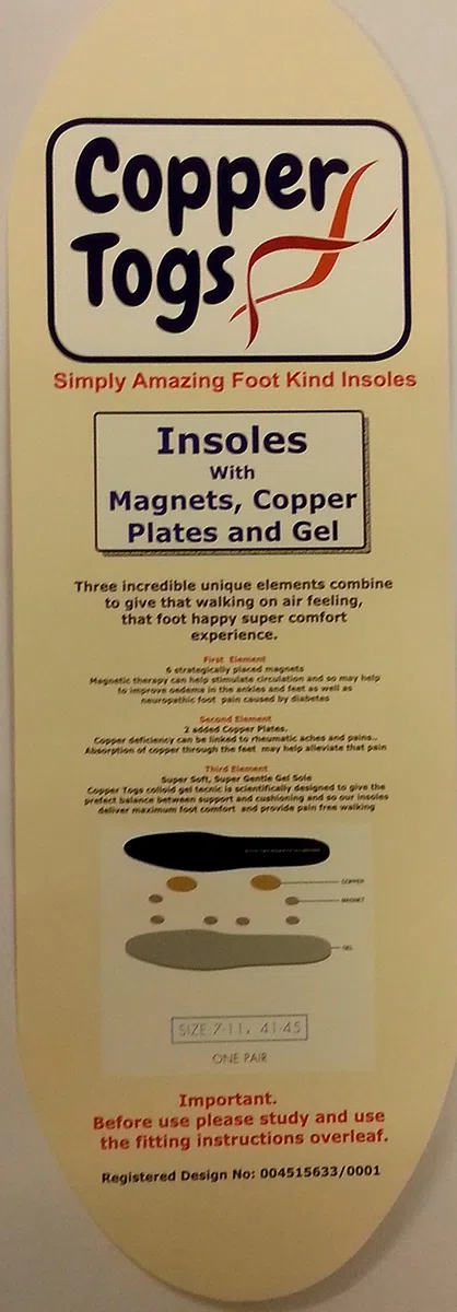 Plantillas de cobre para artritis con imanes y gel para la máxima comodidad