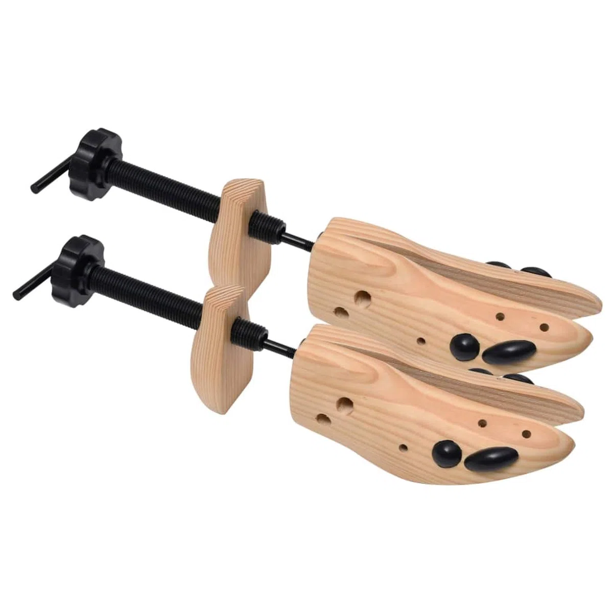 Hormas de Zapatos de Madera para Mantener su Calzado Perfecto - Ajustables 41-46, 12 Orificios y 8 Tapones para Aliviar Presión