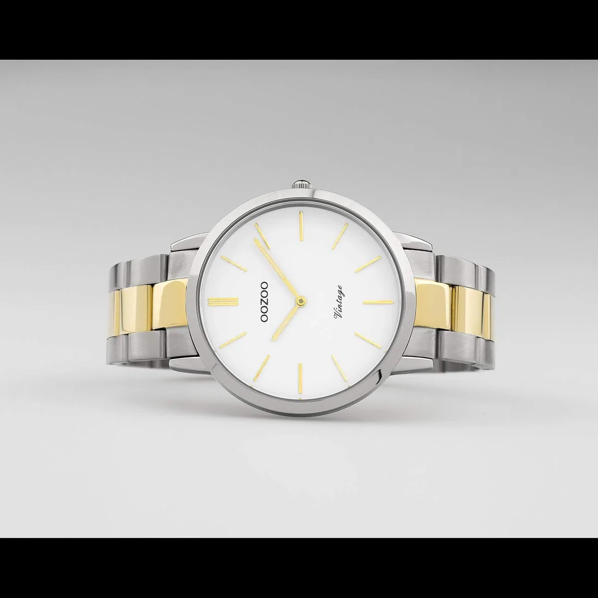 Oozoo Reloj de pulsera unisex, plata y oro, cuarzo, C20101, vintage, fino, acero inoxidable, UOC20101