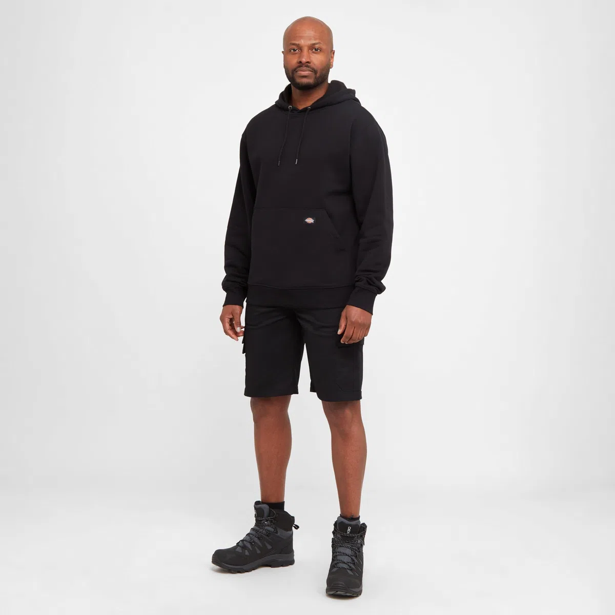 Dickies Hombre, Sudadera en felpa de grosor medio con capucha y sin cierre, corte regular, negro, XXL