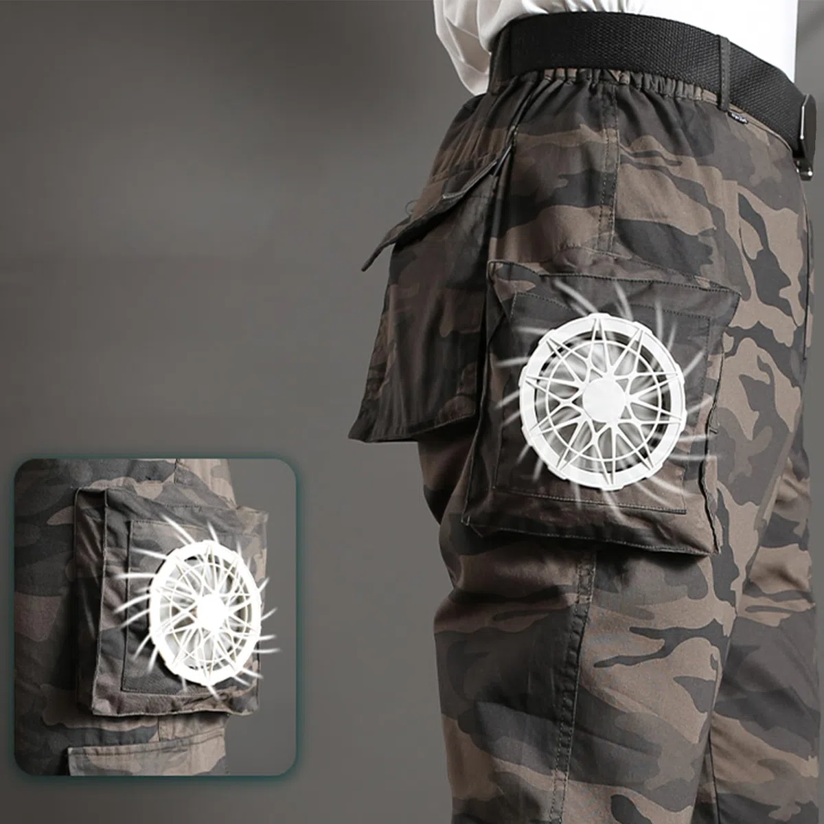 Pantalones de enfriamiento silenciosos con aire acondicionado, 2 para hombre, protección solar, ropa operada para ventilador caliente, pantalones con aire acondicionado para hombres, adolescentes