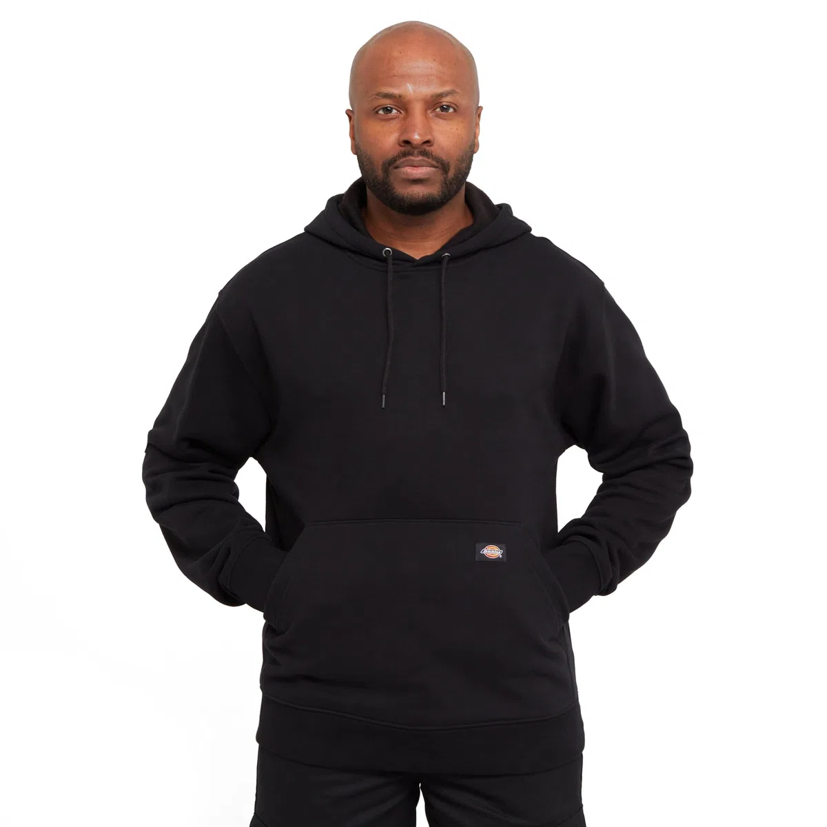 Dickies Hombre, Sudadera en felpa de grosor medio con capucha y sin cierre, corte regular, negro, XXL