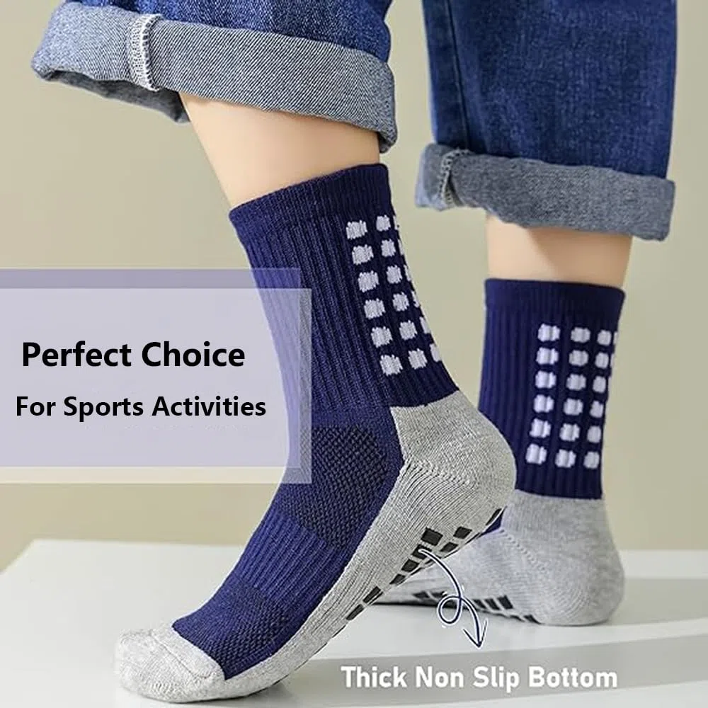 2/4 pares de calcetines deportivos para hombre, almohadillas antideslizantes para fútbol, fútbol, baloncesto, correr, senderismo, ciclismo, deportes