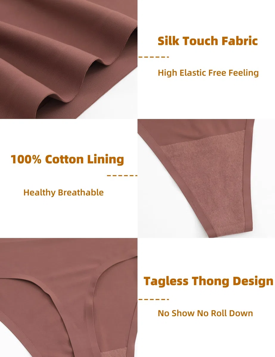 Tangas de cintura alta sin costuras para mujer, tangas transpirables, ropa interior cómoda, paquete de 6