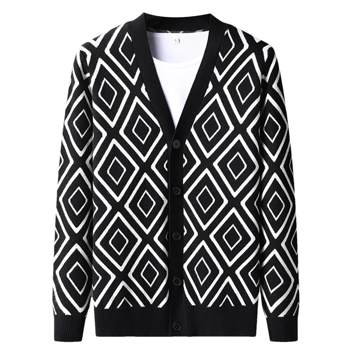 Genérico Jersey Hombre Cardigan, Chaqueta De Punto Elegante Hombre con Botones Corte Regular Cárdigan De Punto Color Liso Holgado Casual Punto Grueso para Otoño E Invierno