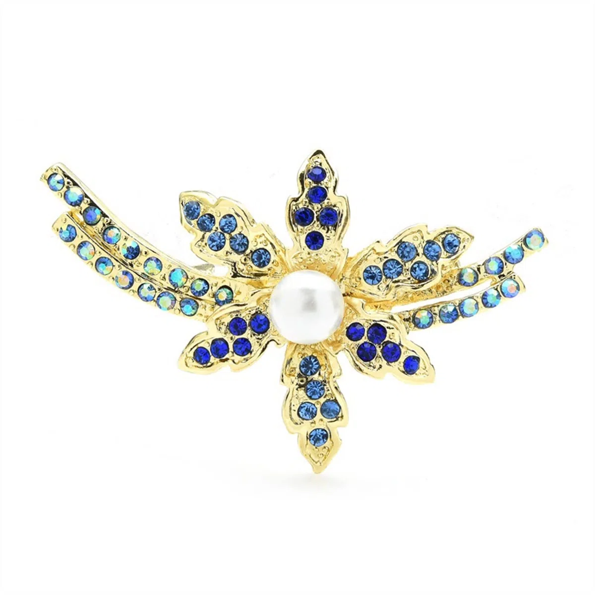 Broches para Mujer, Accesorios de Moda para Mujer, Broche de Flor de Perla, Broche de Diamantes de imitación Azules para Fiesta de Boda, Broche para Chaqueta, Abrigo, broches de Moda