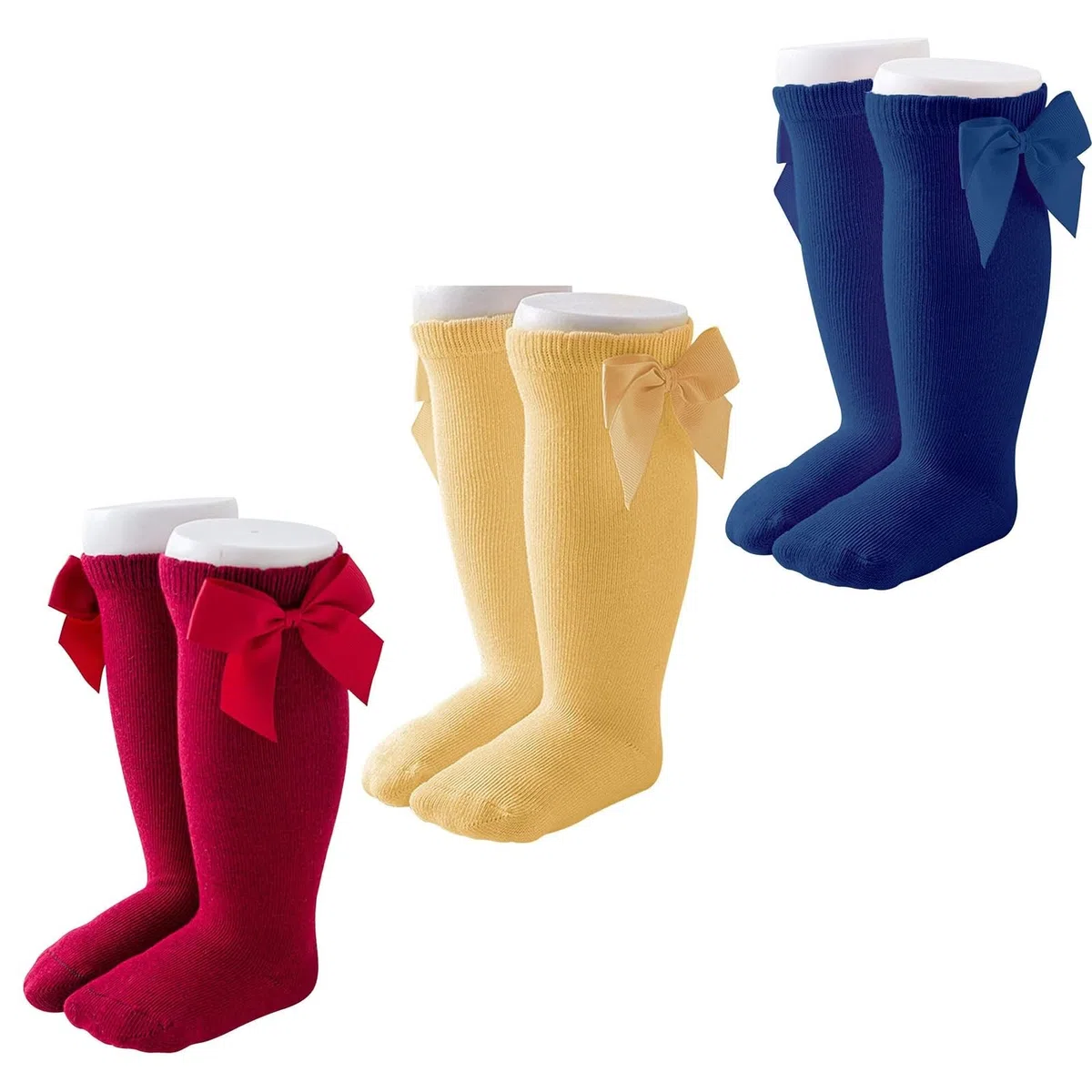 CozyWay Calcetines hasta la rodilla, medias largas de uniforme con volantes para Bebé-Niñas