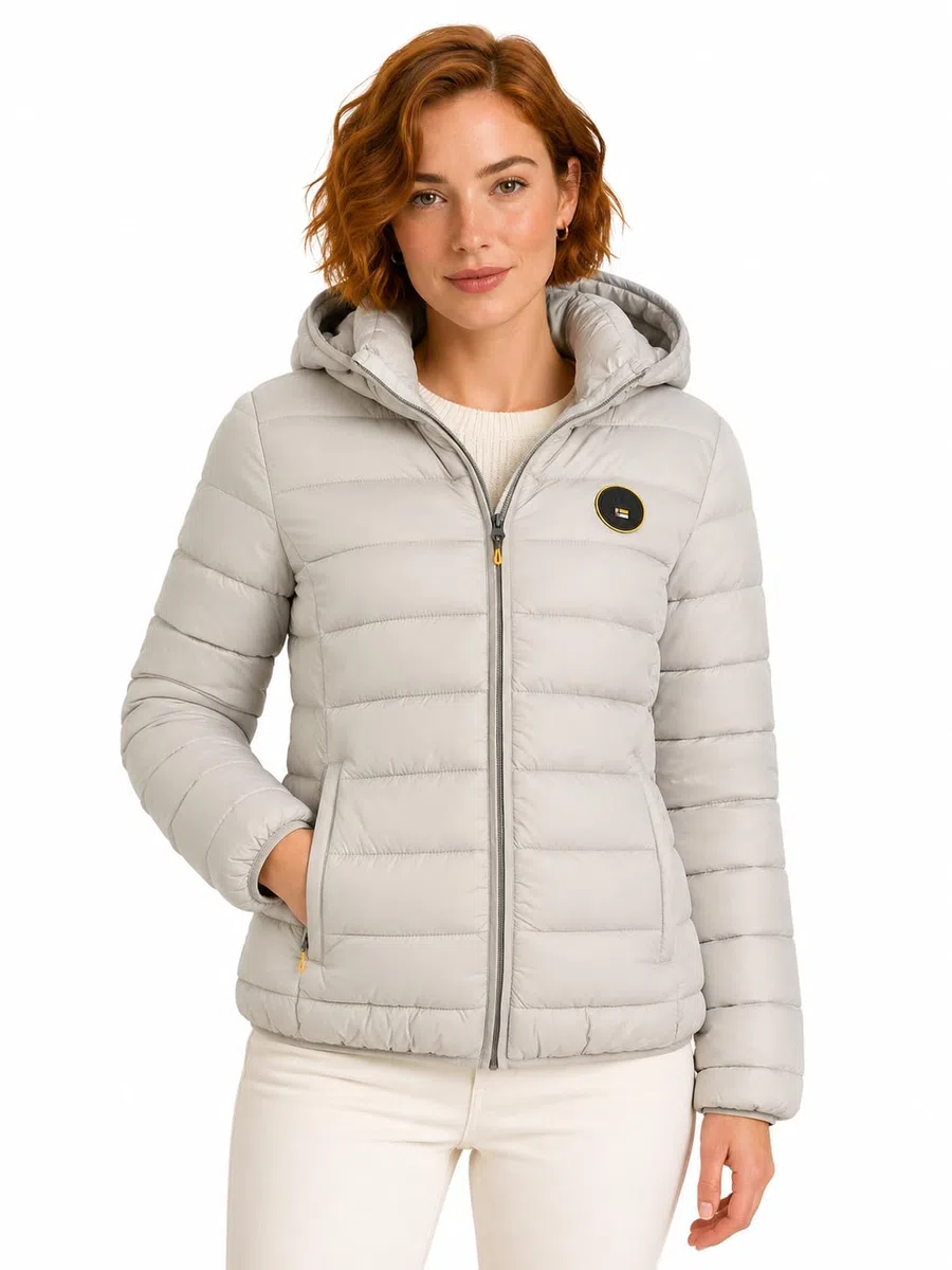 Geographical Norway Atikamap Lady Hood Chaqueta Acolchada Ligera Mujer con Capucha Cremallera Completa Poliamida Bolsillos Laterales Parche Distintivo
