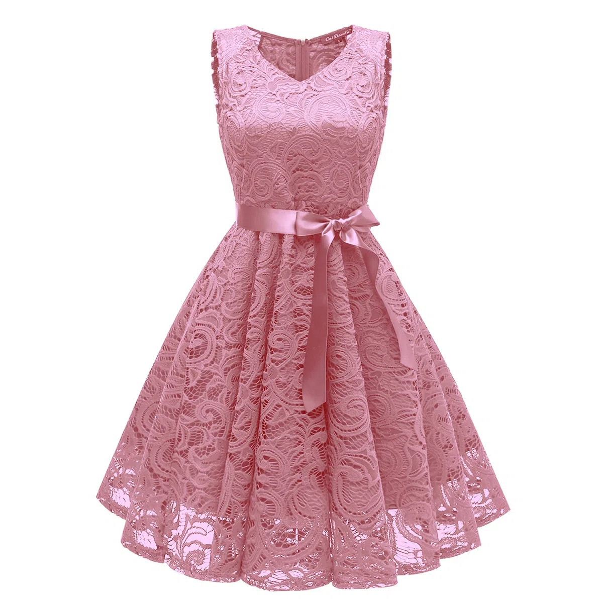 Vestido de gasa de malla de encaje sexy para mujer, vestido de noche de manga 3/4, vestido de noche con cuello en V, vestido de fiesta casual