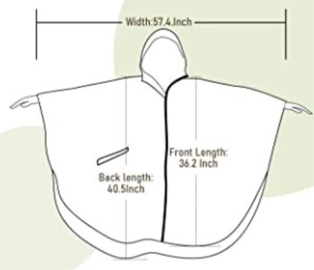 Capa de Lluvia Reutilizable Poncho De Lluvia Capa Para Adultos Impermeable Ligero Y Transpirable Grande Ropa de Agua para Exteriores