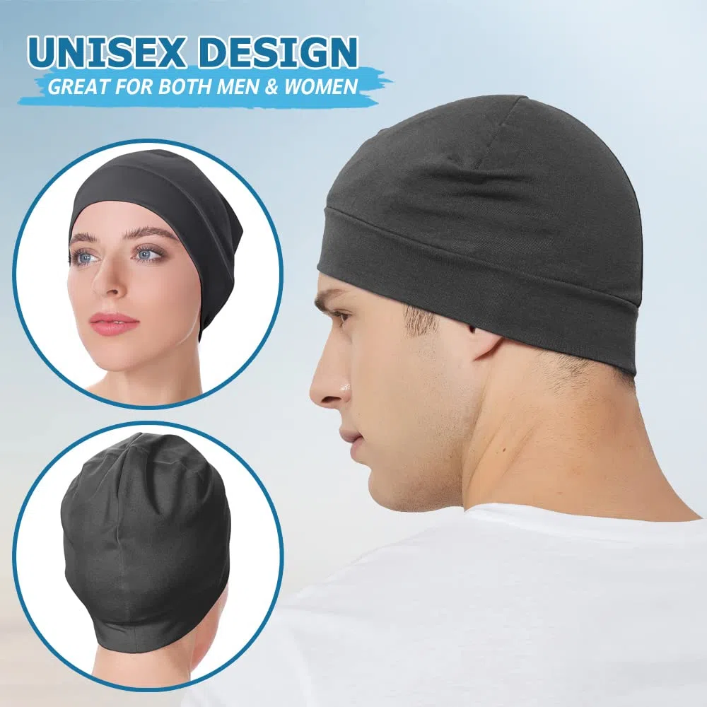 Headshion Gorro ligero con forro de casco refrescante, paquete de 4 gorros ultrafinos para dormir en ciclismo y correr