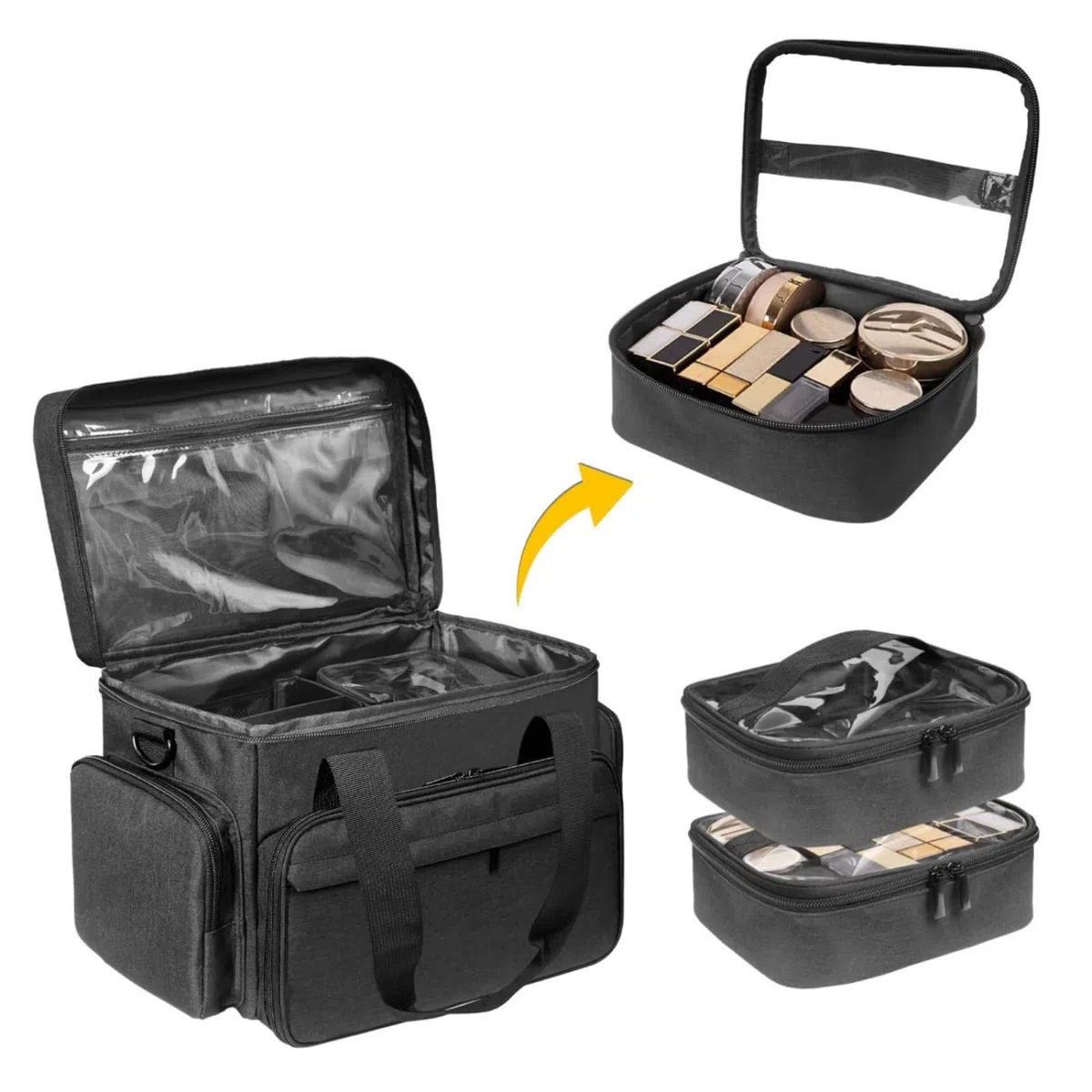 Neceser Viaje con Compartimentos Acolcdo Neceser Viaje Organización Práctica Organizador Cosméticos para Viajeros, Maquilladores, Maleta