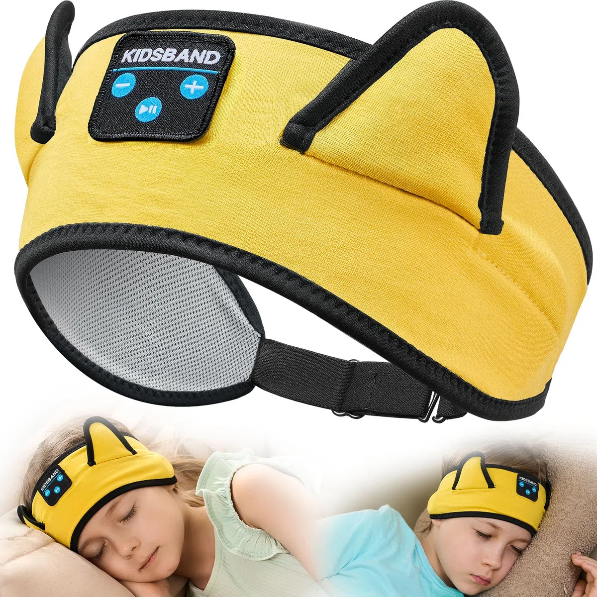 Diadema de auriculares para niños pequeños, bebés y niños, reproducción inalámbrica con Bluetooth, conector de 3,5 mm, ajuste cómodo, sin presión en las orejas, volumen seguro limitado, ajustable para