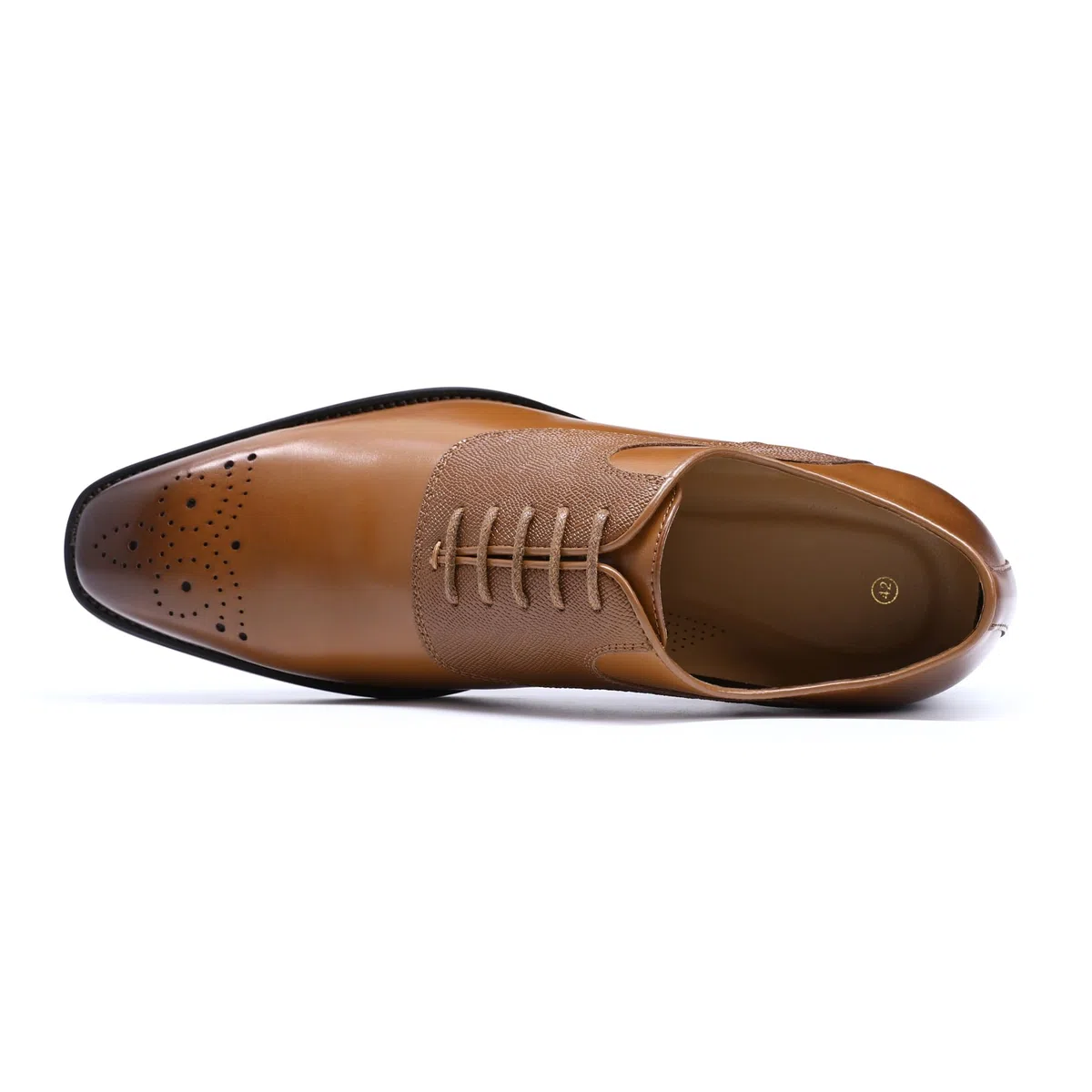 YFFUSHI Zapatos de Vestir Hombre, Zapatos Semialtos con Cordones Clásicos, Zapatos de Boda y Negocios, Oxford Derby Brogue con Cordones