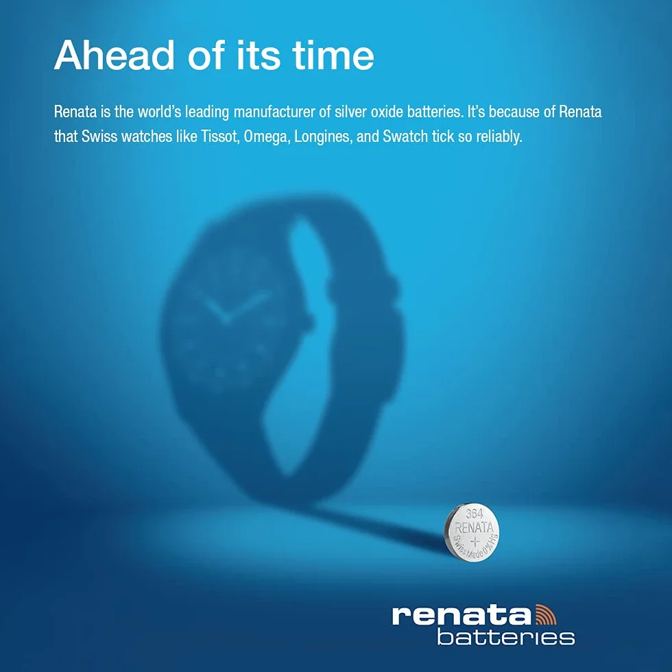 Renata 303 sola batería de reloj de óxido de plata fabricado en Suiza 1,5 V (10 pilas, 303 o SR44SW)