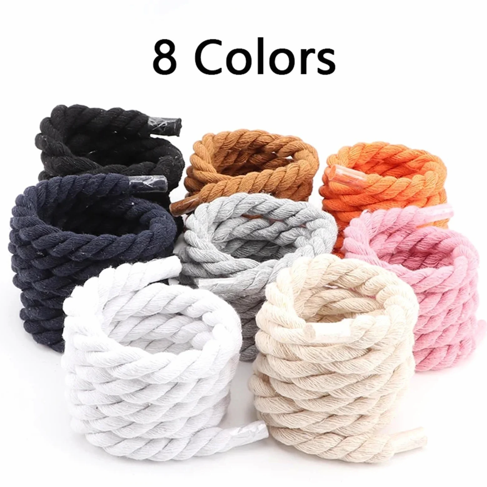 5 pares de cordones redondos algodón 1 cm grosor for zapatillas running Para Zapatillas Deportivas