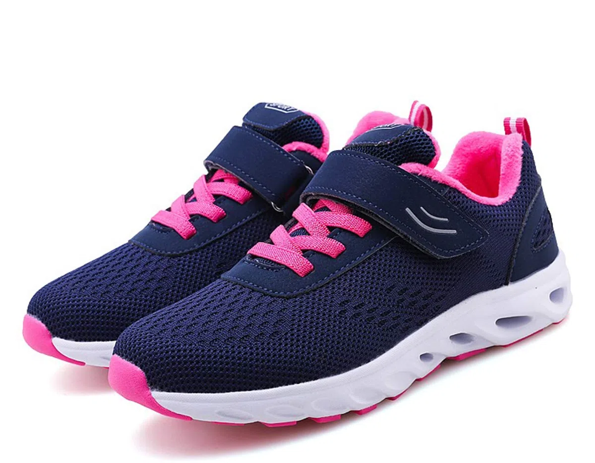 Zapatos Invierno Mujer Transpirables Ligero Cómodo Cálido Forradas Nieve Antideslizante Moda Pareja Zapatillas Deportivas Azul Oscuro 35 EU