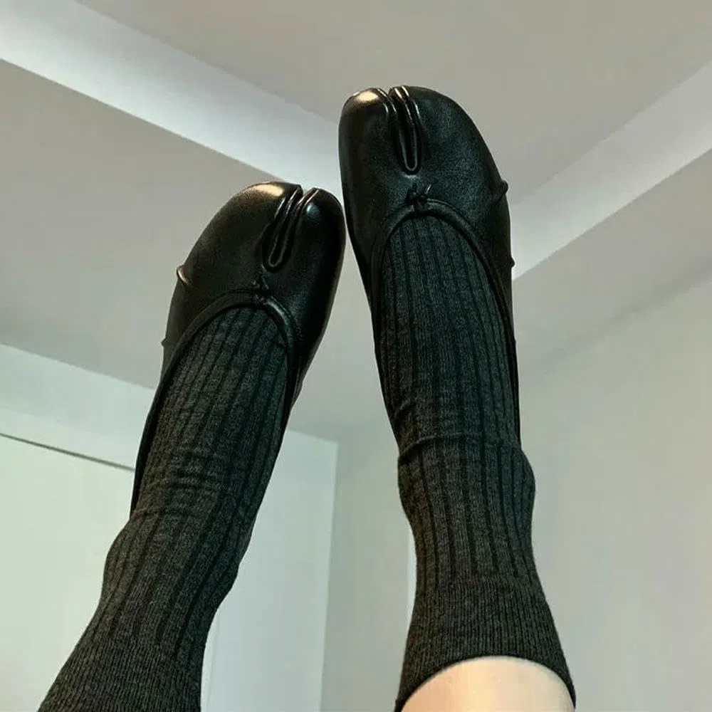 SLJYM - Zapatos planos de ballet Tabi de piel suave para mujer, cómodos, para caminar, informales, para niñas, zapatos de baile