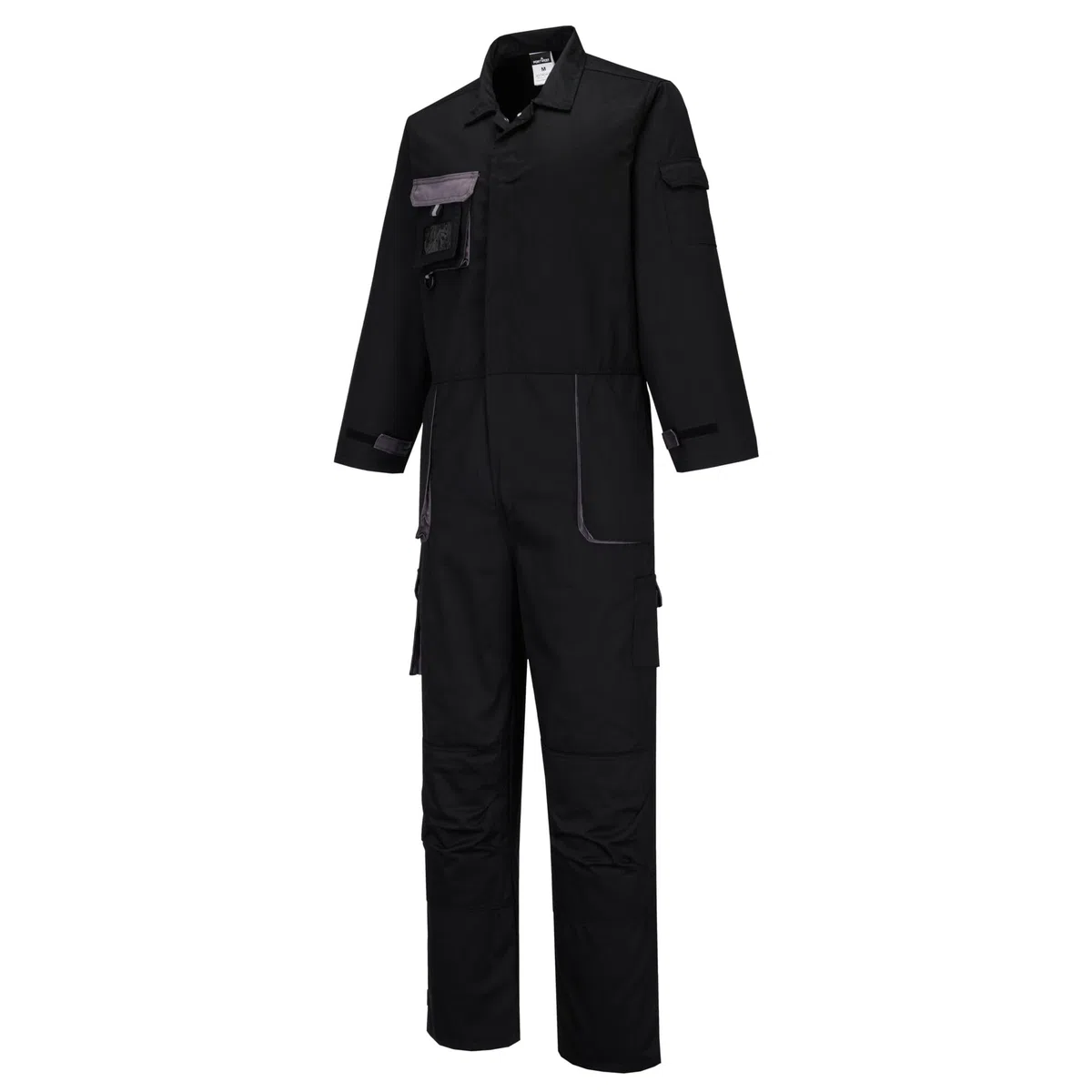 Portwest Buzo Bicolor Portwest Texo Contrast, Tamaño: M, Color: Negro, TX15BKRM