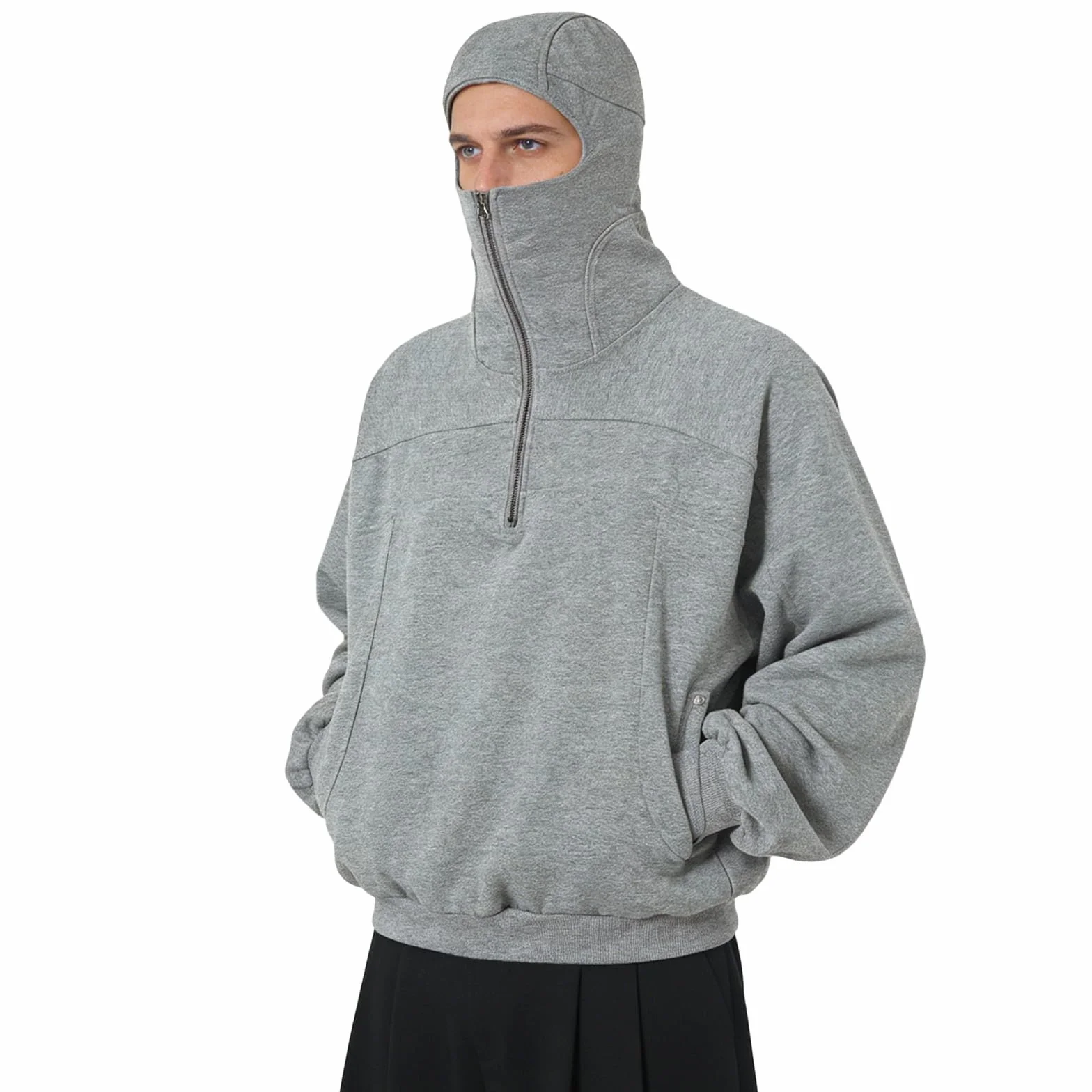 Sudadera con Capucha para Hombre Sudaderas con Capucha Y Cremallera Forro Polar Cremallera Y Bolsillo Sudadera para Hombre Pasamontañas