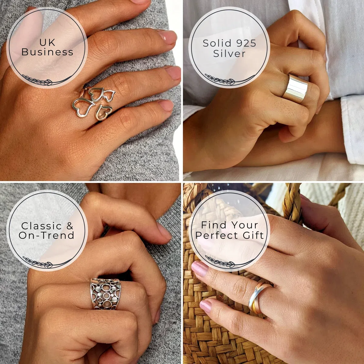 Silverly Anillos de Compromiso con Nudo Celta | Anillos de Plata de Ley para Mujer | Alianza de Boda Trenzada de 8mm de Ancho en Plata Maciza 925 para Hombre | Anillos de Boda para Él y para Ella