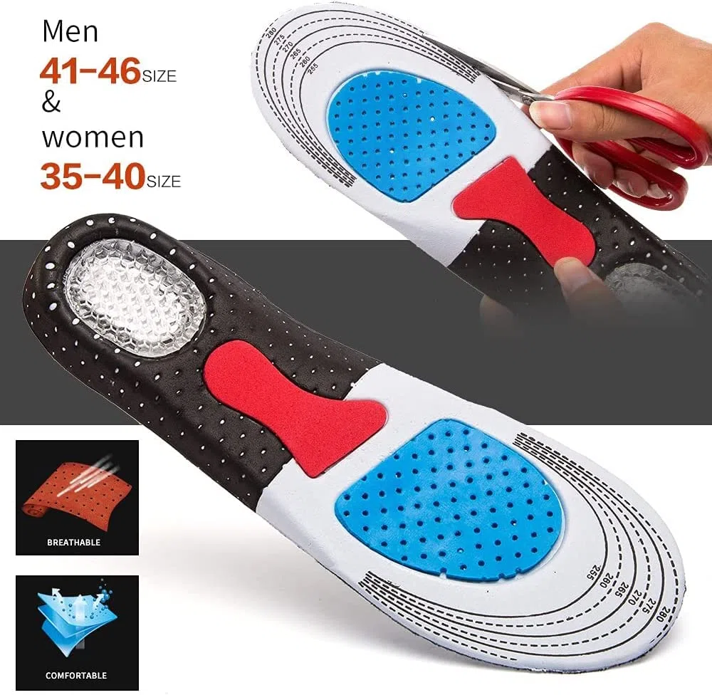 EDDGE Plantillas de Gel de sílice a la Moda for Hombres y Mujeres, Plantillas ortopédicas for Zapatillas Deportivas con Soporte de Arco Alto (Size : Size 41-46)