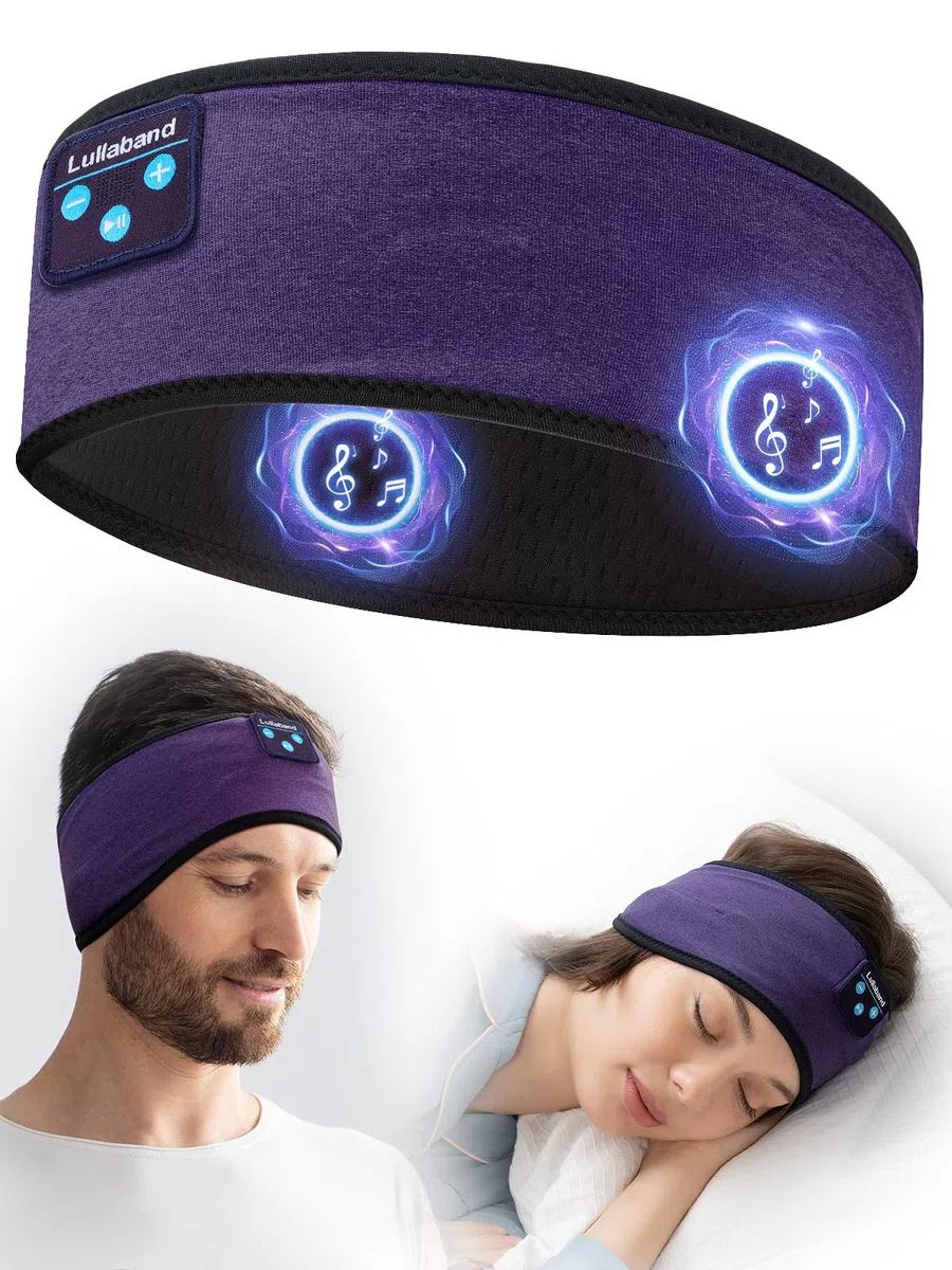 Lullaband Auriculares con diadema Bluetooth, auriculares para dormir de lado, diadema cómoda con micrófono de altavoz delgado, regalo manos libres