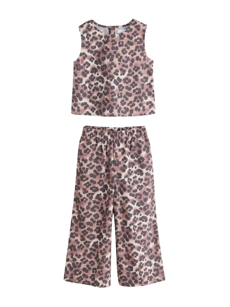 NEXT Conjunto de camiseta y pantalón de pierna ancha para niña