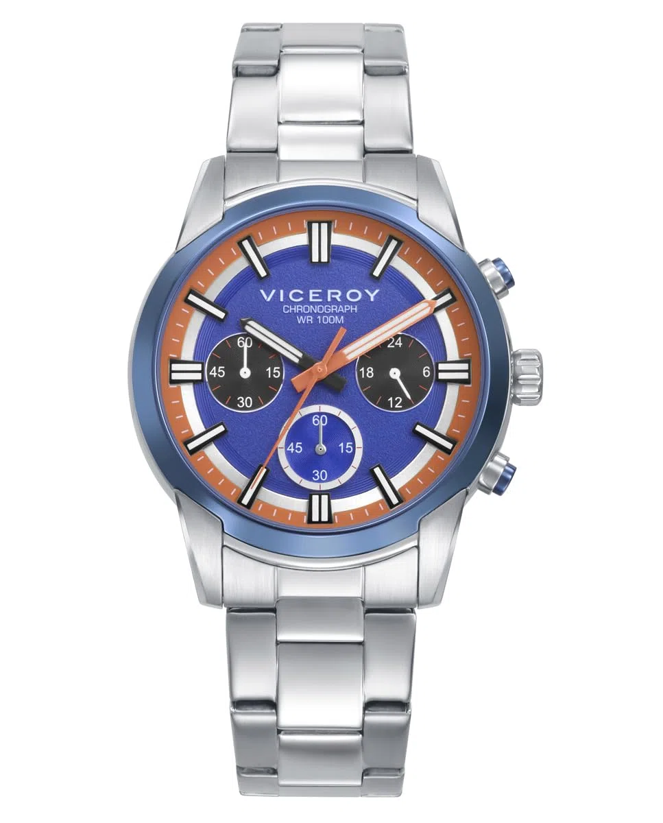 Viceroy Reloj Hombre Analógico de Acero - Acabado Bitono - 40 mm - Movimiento de Cuarzo - Cronógrafo - 401507