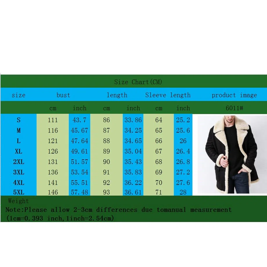 SXHEYUY Chaqueta Piel Oveja Vintage para Hombre Forro Polar Piel Sintética Borreguito Engrosar Abrigo Cálido De Invierno Ropa De Abrigo