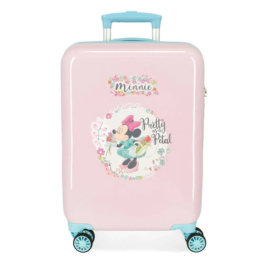 Disney Minnie Florals Maleta de Cabina Rosa 38x55x20 cms Rígida ABS Cierre de combinación Lateral 34L 2 kgs 4 Ruedas Dobles Equipaje de Mano