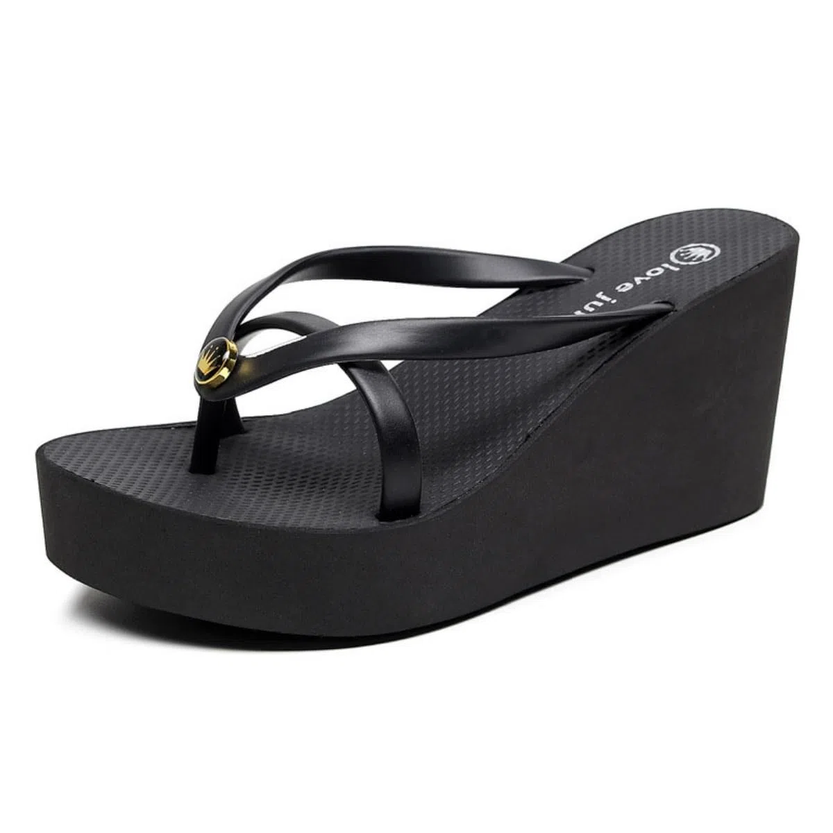 Chanclas de tacón de cuña Plataforma Mujer Babouches de playa Verano Zapatillas para mujer