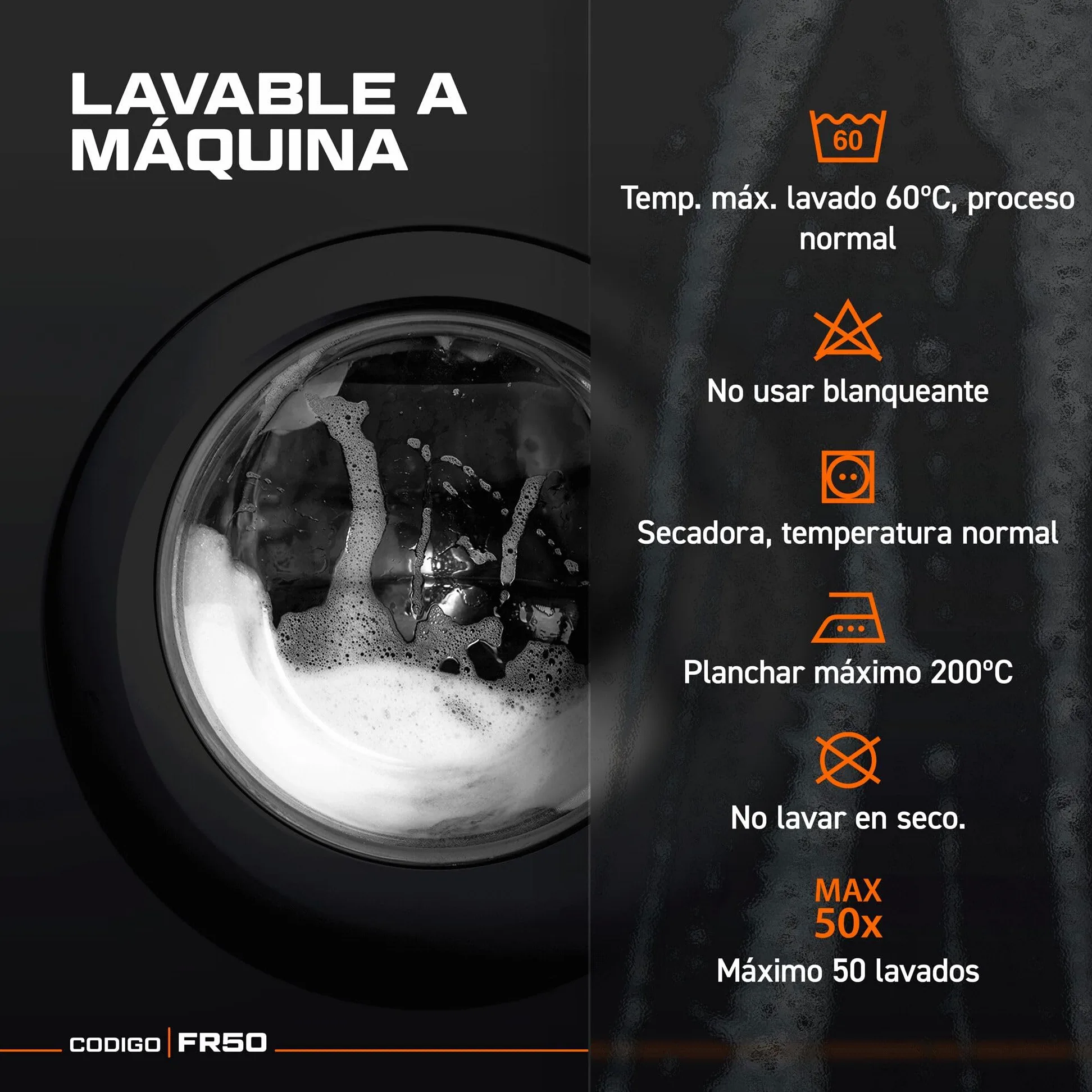 Portwest FR50 Mono Reflectante Resistente a Llamas FR Antiestático a Prueba de Arco 350g Negro, XL