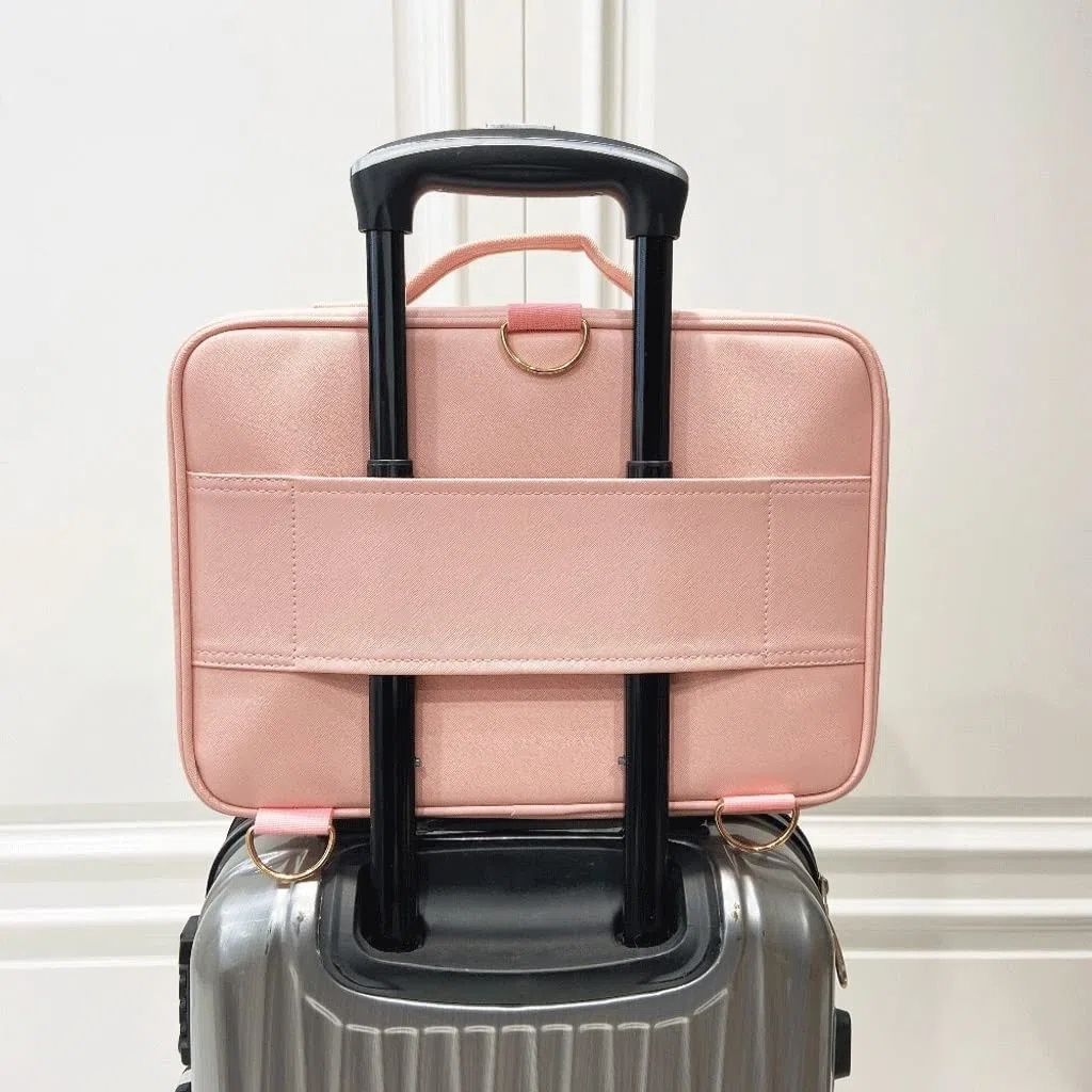 Organizador de pintalabios Organizador de cosméticos portátil, neceser de viaje con varios compartimentos de cuero for artistas de maquillaje, Kit de maquillaje profesional Organizador de maquillaje (